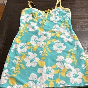 Reversible summer dress. Aqua and soft yellow great condition